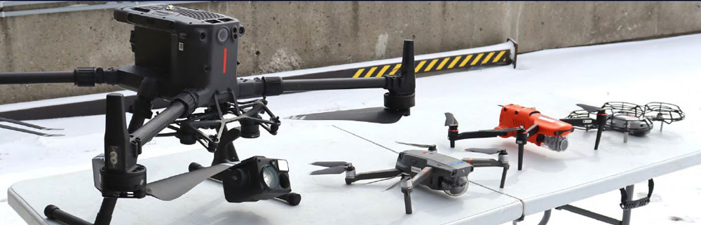 Four LPS Remote Piloted Aircraft (Drones) on display