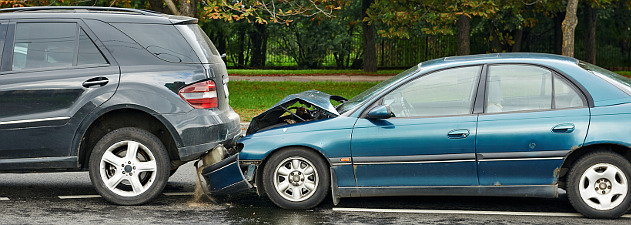 Two vehicle rear end collision